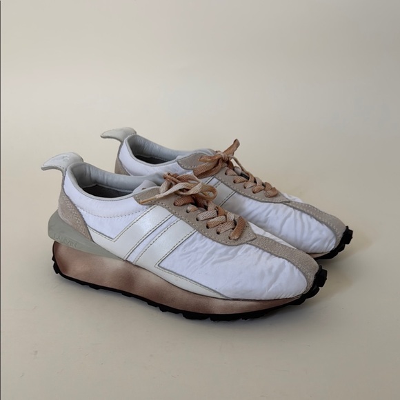 Lanvin Other - LANVIN Men’s Bumper Optic White Nylon / Nappa Leather and Suede Running Sneakers